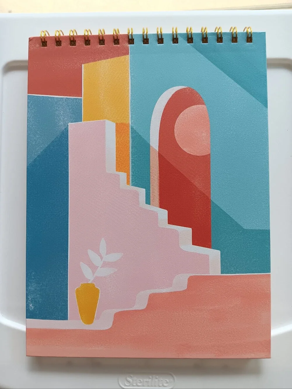 Clementine Paper Spiral Bound Top Flip Hardcover Notebook Blue Pink Lined Pages